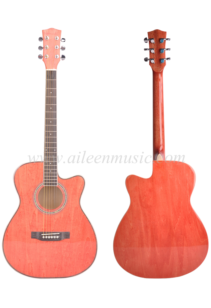 Полноразмерная акустическая гитара с круглым и вырезным корпусом, обработанная вручную (AF-GH00L)