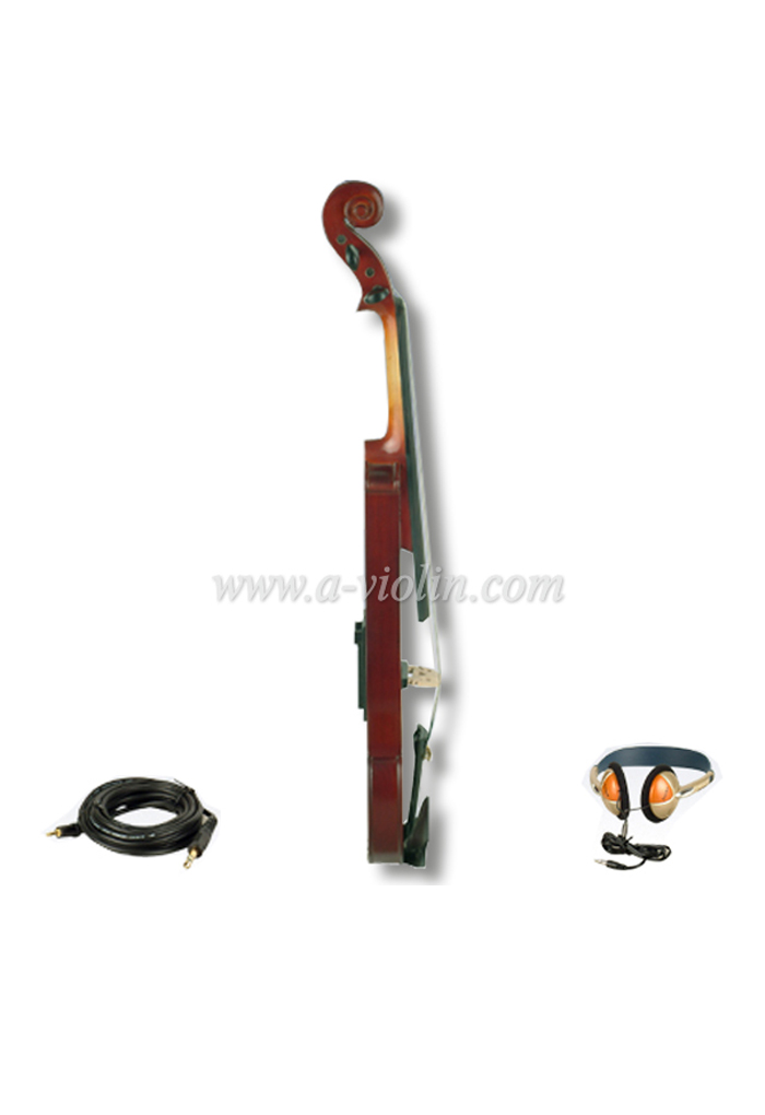 Окрашенная электрическая скрипка из лиственных пород дерева 4/4 со вспененным корпусом и бантом (VE110B)