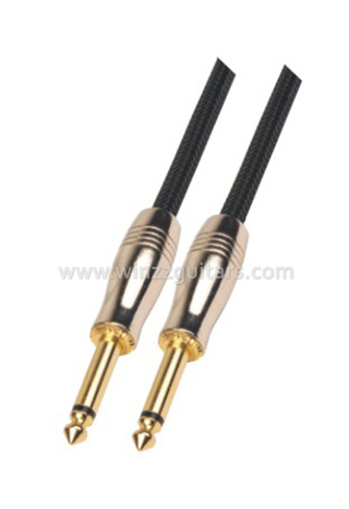 Дешевый черный нейлоновый спиральный гитарный кабель диаметром 6,5 мм (AL-G009)