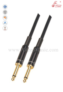 1/4 "TS 6мм ПВХ черный инструментальный спиральный гитарный кабель (AL-G022)
