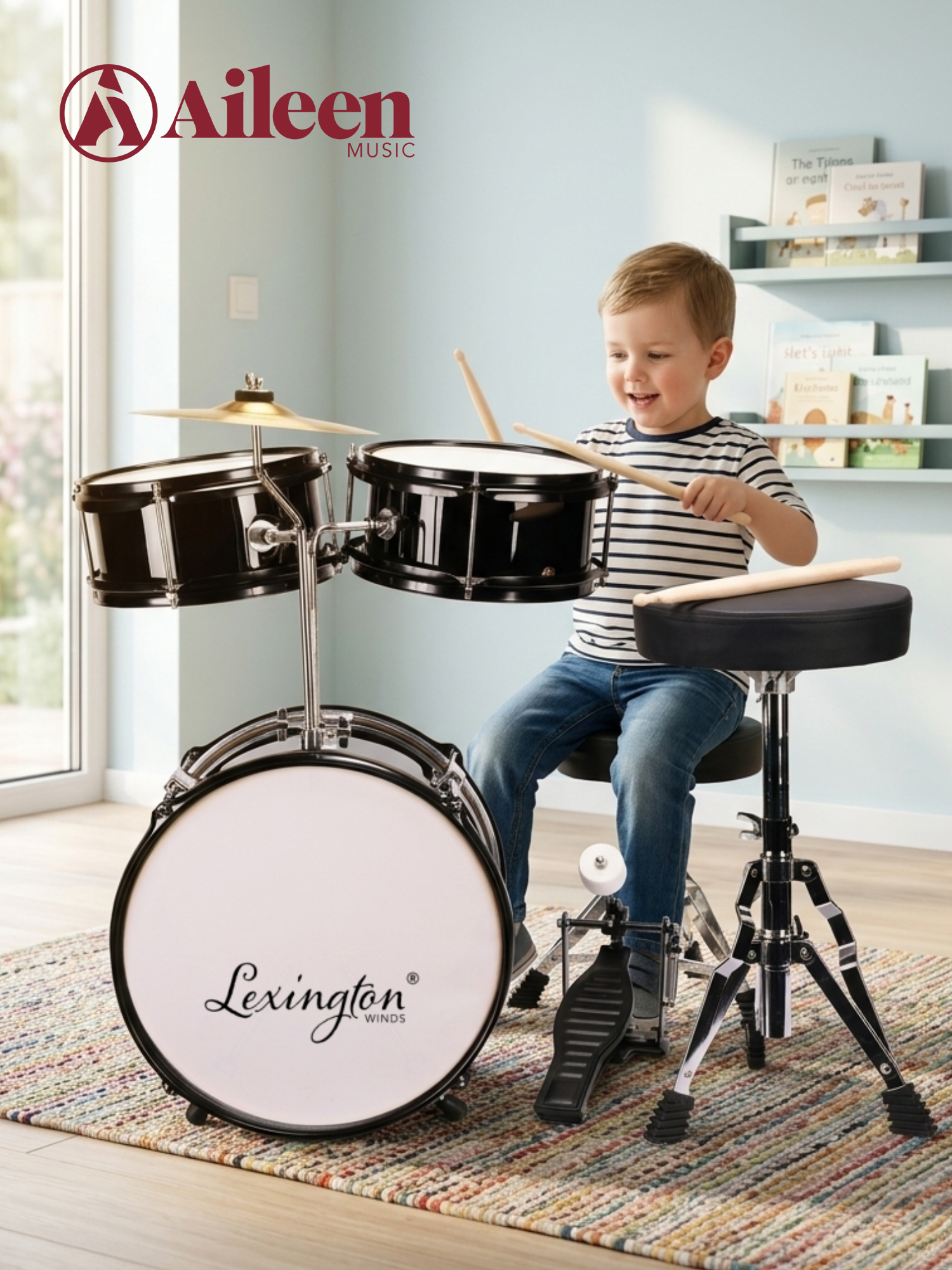 DSET-288 Bass Kids Drum Pedal Набор барабанов для начинающих из 3 предметов для детей