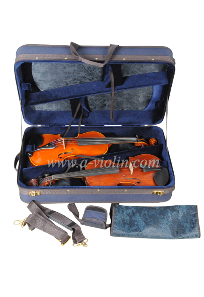 Новый оксфордский четырехместный чемодан для скрипки темно-синего цвета (CSV407)