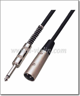 3-контактный разъем XLR к разъему 6.35 Никелированный кабель Mirophone