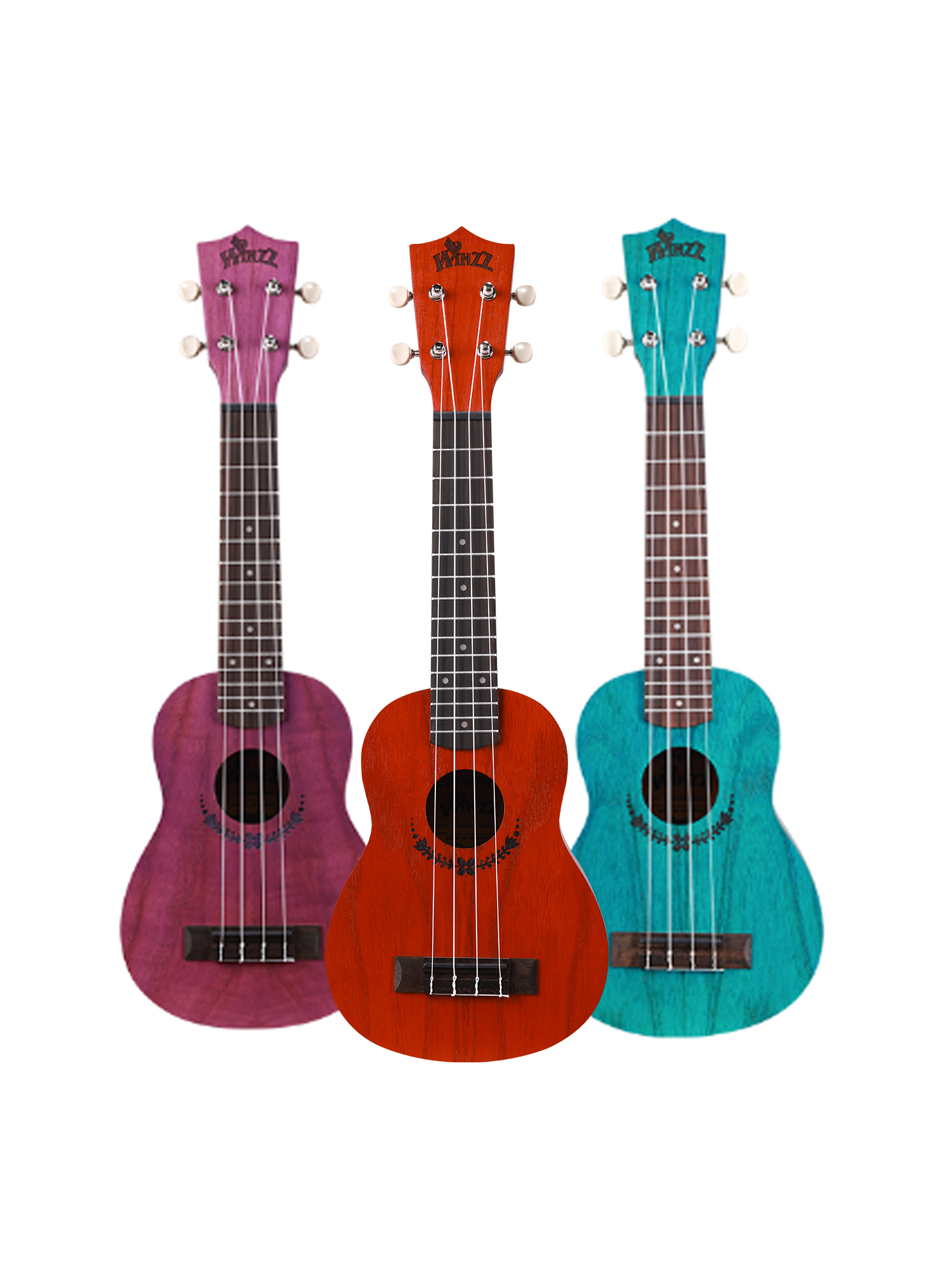 AU605-21 Winzz Colorful Soprano 21-дюймовая гавайская гитара, сделано в Индонезии