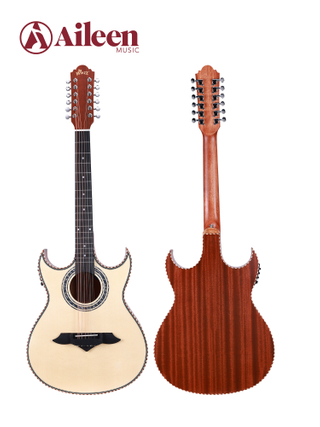 AF16DCE-12 Winzz Double Sharp Cutaway 12-струнная акустическая гитара Bajo Sexto