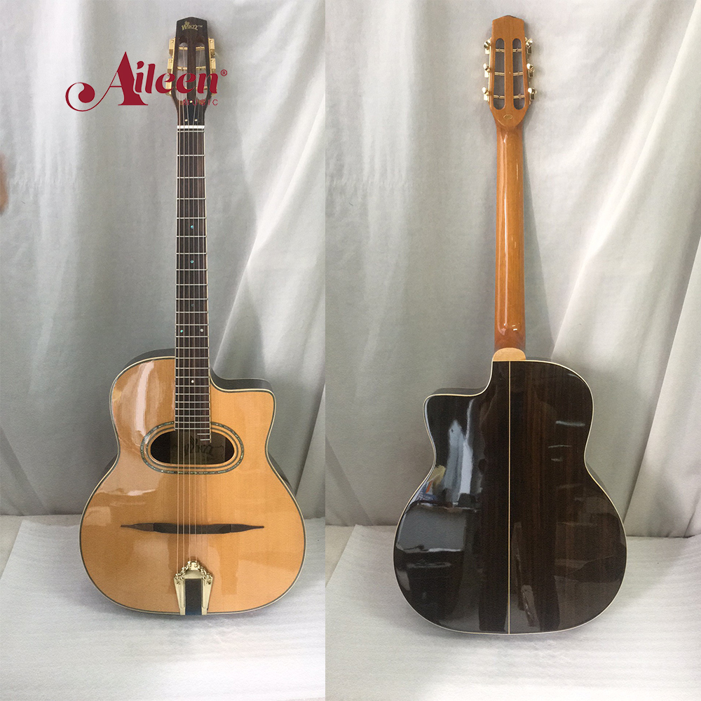 Цыганская джазовая гитара с верхом из кедра D или овальным отверстием (AGJ60)