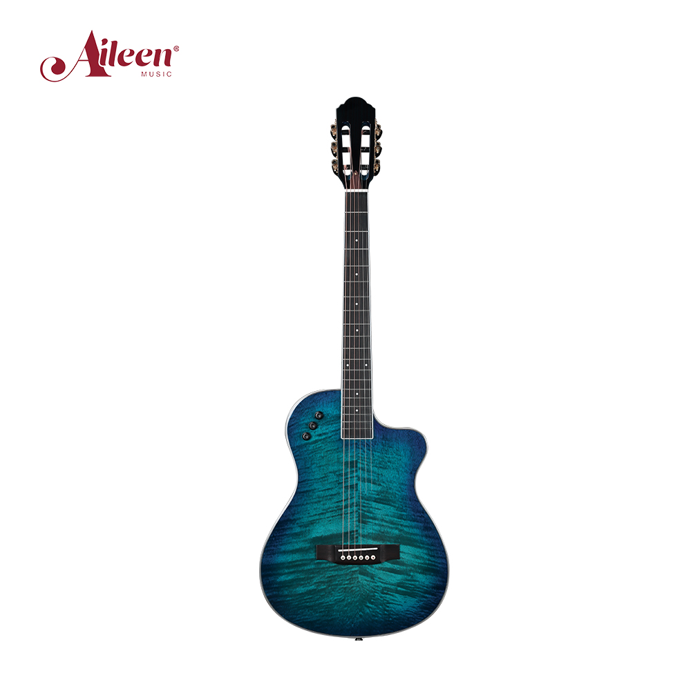 Акустически-электрическая гитара Winzz Flamed okoume 39 дюймов в тонком корпусе (WAG170CE)