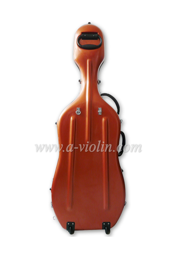 Прочный красный футляр для виолончели из стекловолокна 4/4 с колесами (CSC002)