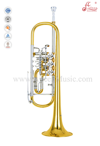 Желтая латунная поршневая лаковая отделка Bb Key Rotary Trumpet (TP8800)