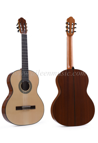 Классическая гитара ручной работы с твердым верхом, 39 дюймов, гриф НАТО (ACM10)