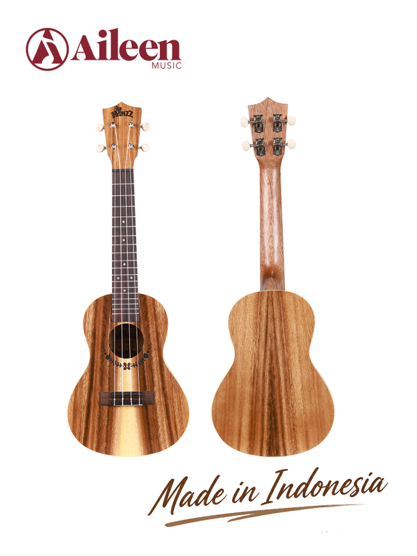 AU604-21 Winzz Quality Teak Soprano (белое волокно) Фанера 21 дюйм Гавайская гитара Сделано в Индонезии