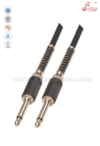 6мм 1/4 "TS ПВХ Черный спиральный инструментальный гитарный кабель (AL-G025)