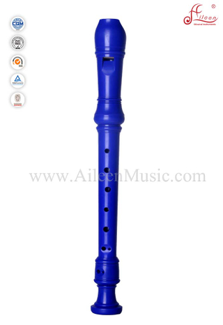 Прозрачная синяя барочная флейта с сопрано-рекордером из АБС (RE2546B)