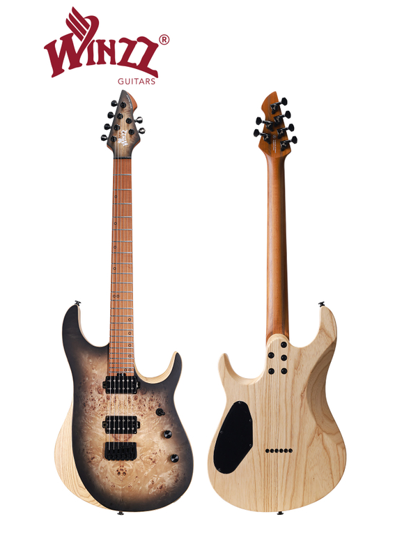 WOS150-24-AP 6-струнная электрогитара Winzz New Design Swamp Ash + Poplar Burl Top