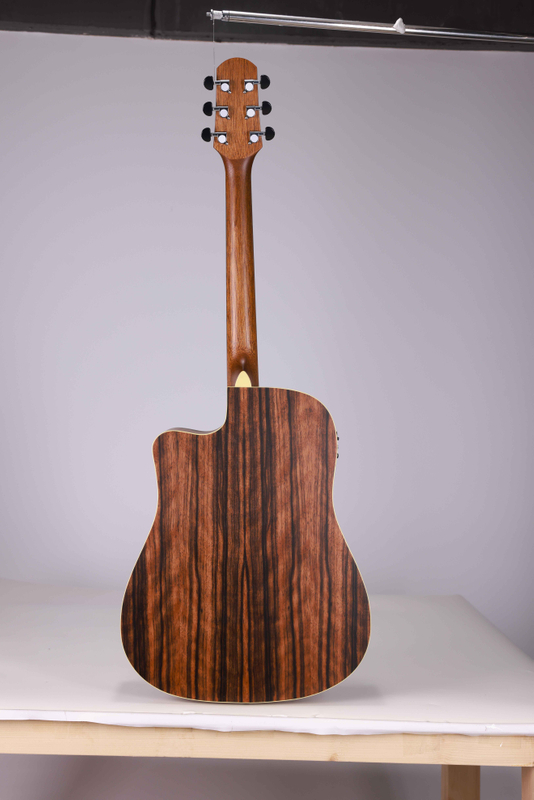 WAG602C Акустическая электрогитара Winzz Exotic Material, 41 дюйм, с вырезом, сделано в Индонезии