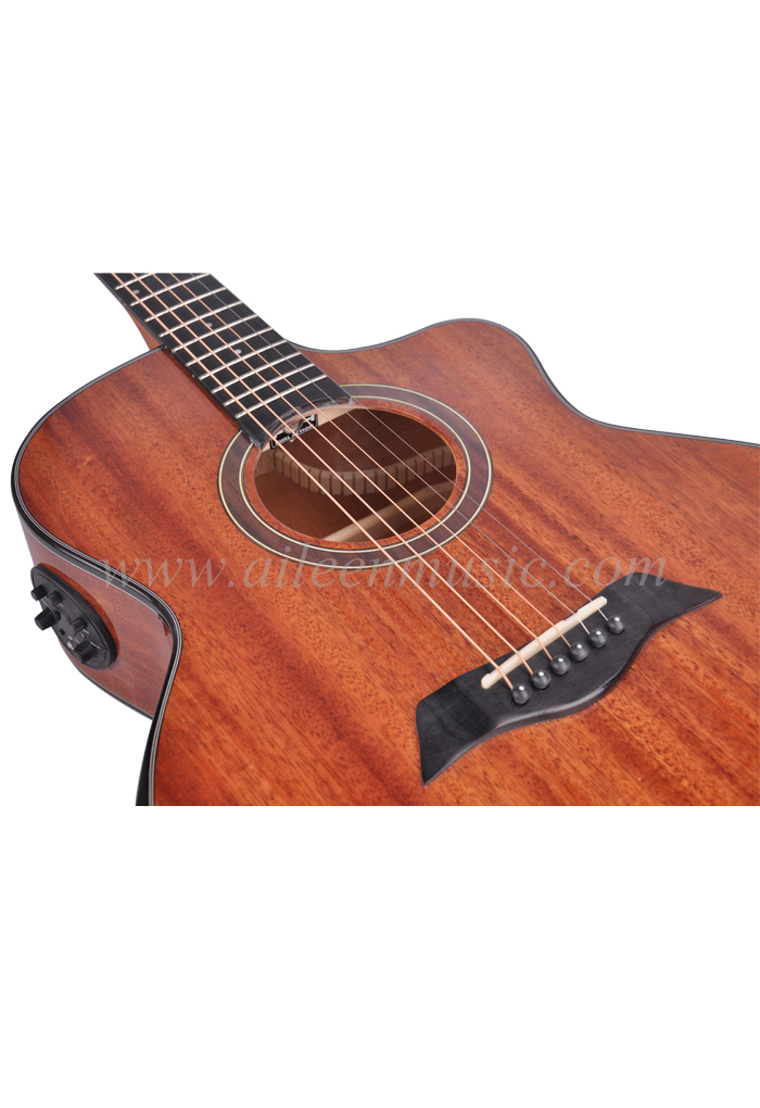 40-дюймовая акустическая гитара с вырезом из цельного красного дерева и глянцевым твердым верхом (AFMAA7C-J)