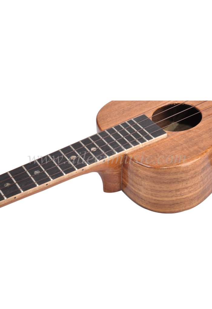 Гавайская гитара 23/26 дюйма с глянцевой отделкой и твердым верхом из коа (AU50-2-23)