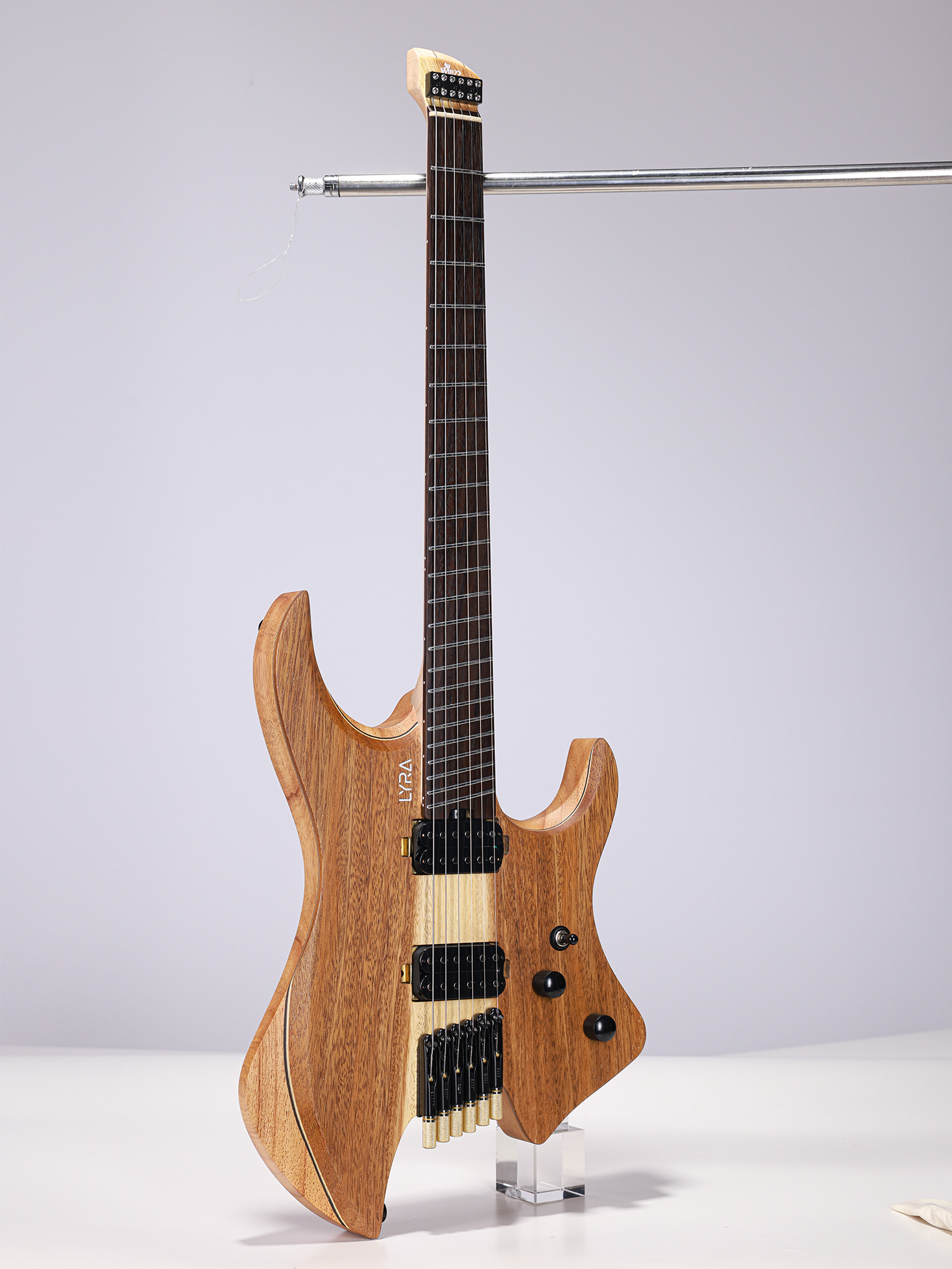 WLH EX80-MK Mindi Body Koa (толщина: 6 мм) Верхняя электрогитара без головы, сделано в Индонезии