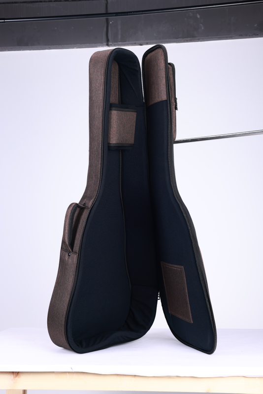 BGW5018 оптовая продажа с фабрики коричневый цвет 500D снежинка бархатная ткань сумка для акустической гитары