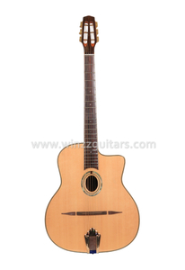 Цельный кедровый верх D-образный с овальным отверстием Gypsy Jazz Guitar (AGJ60A)