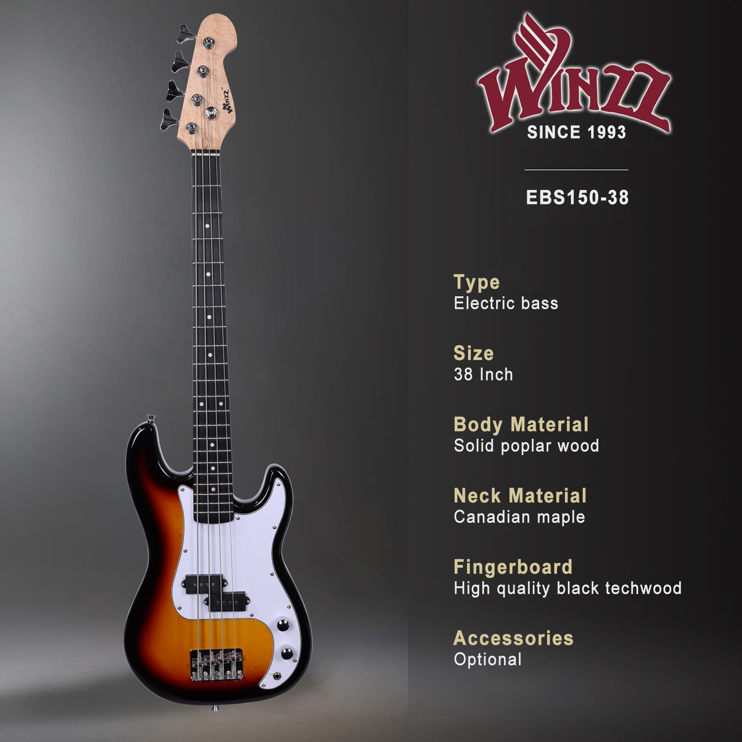 Дешевые 38-дюймовые электрические бас-гитары с короткой шкалой (EBS150-38)