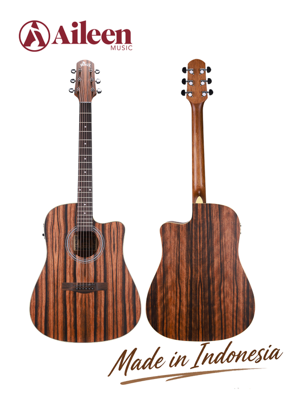 WAG602C Акустическая электрогитара Winzz Exotic Material, 41 дюйм, с вырезом, сделано в Индонезии