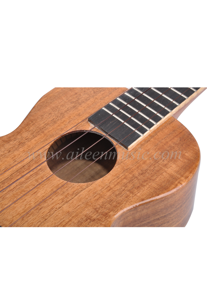 Гавайская гитара 23/26 дюйма с глянцевой отделкой и твердым верхом из коа (AU50-2-23)