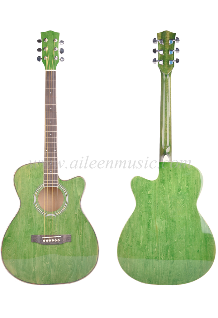 Полноразмерная акустическая гитара с круглым и вырезным корпусом, обработанная вручную (AF-GH00L)