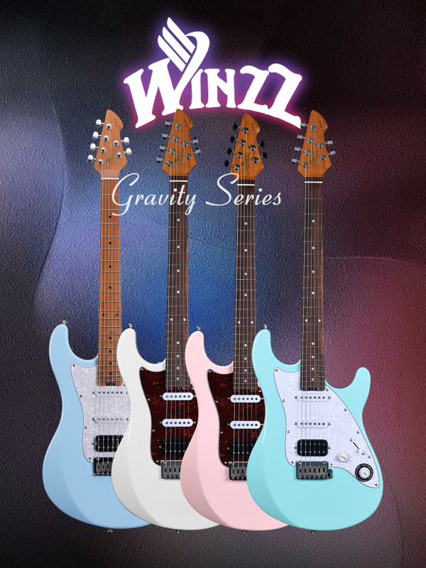 Winzz Gravity S Alder Body 4+2 Tuners String Instruments Professional Electric Guitar