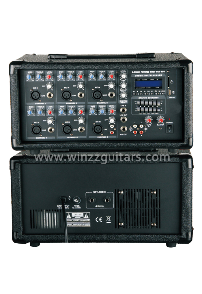 Профессиональный 6-канальный усилитель PA Mobile Power Pro Audio Amplifier (APM-0615U)