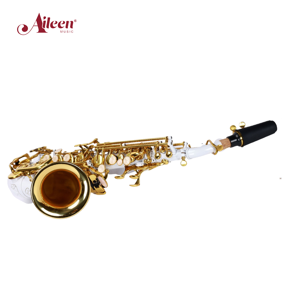 OEM-сопрано-саксофон изогнутый саксофон-сопрано с белым корпусом (SSP-GU2030WG)