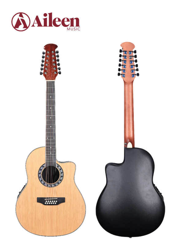 AFO29CE-12 Новая Matt Finish ABS 12 Строки круглой спины акустическая гитара