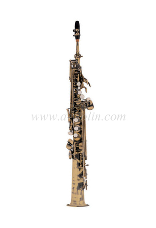 Студенческий саксофон-сопрано bB с отделкой из античной латуни (SP2012A)