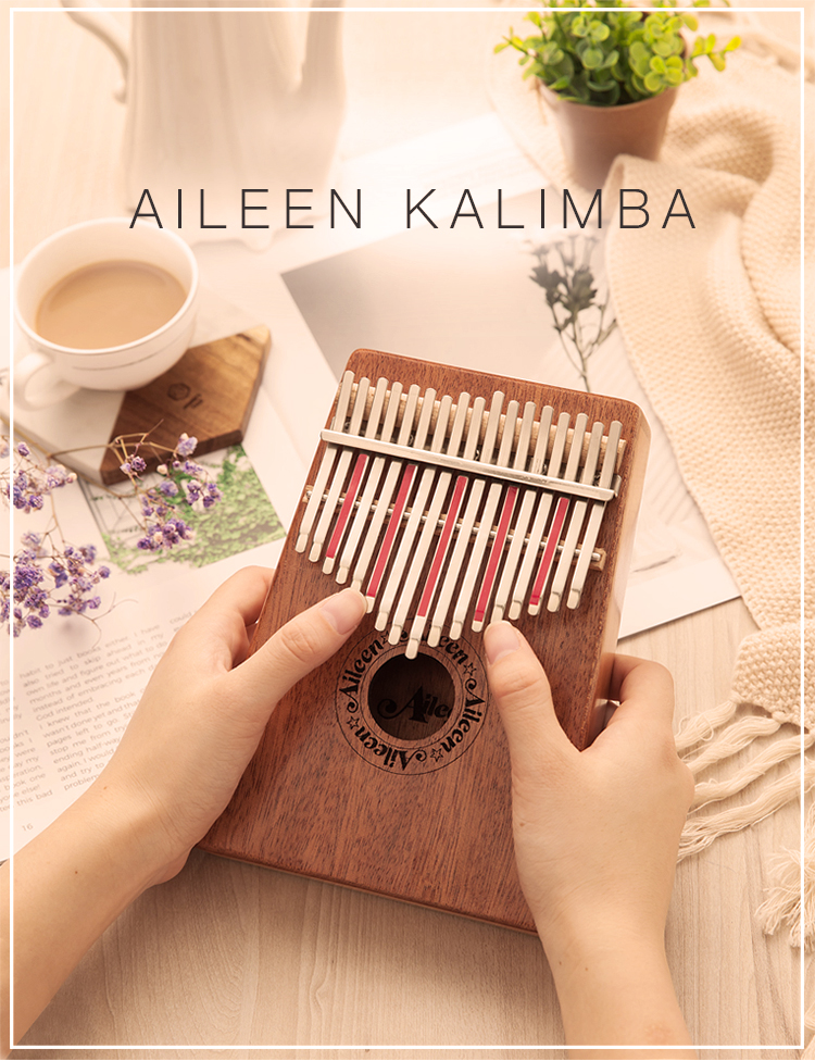 Фортепьяно для большого пальца 17 клавиш Калимба с сумкой, мелодичным молотом, наклейкой мелодии и руководством (KLB07-17)